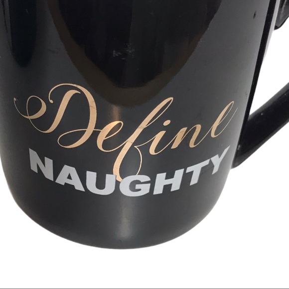 “Define Naughty” Mug, Black With Gold & White - Picture 7 of 13